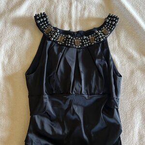 Suzi Chin by maggy boutique Satin Embellished Halter Cocktail Dress